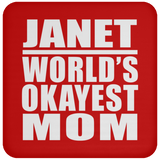 Janet World's Okayest Mom - Drink Coaster
