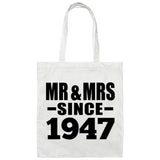 77th Anniversary Mr & Mrs Since 1947 - Tote Bag White
