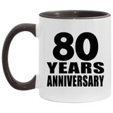 80th Anniversary 80 Years - 11oz Accent Mug Black