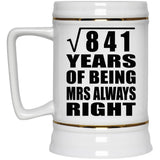 29th Anniversary Square Root of 841 Years Mrs Always Right - Beer Stein