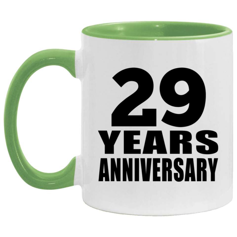 29th Anniversary 29 Years - 11oz Accent Mug Green