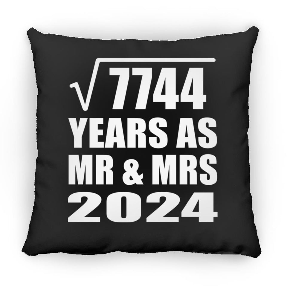 88th Anniversary Square Root of 7744 Years As Mr & Mrs 2024 - Throw Pillow Black