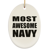Most Awesome Navy - Oval Ornament