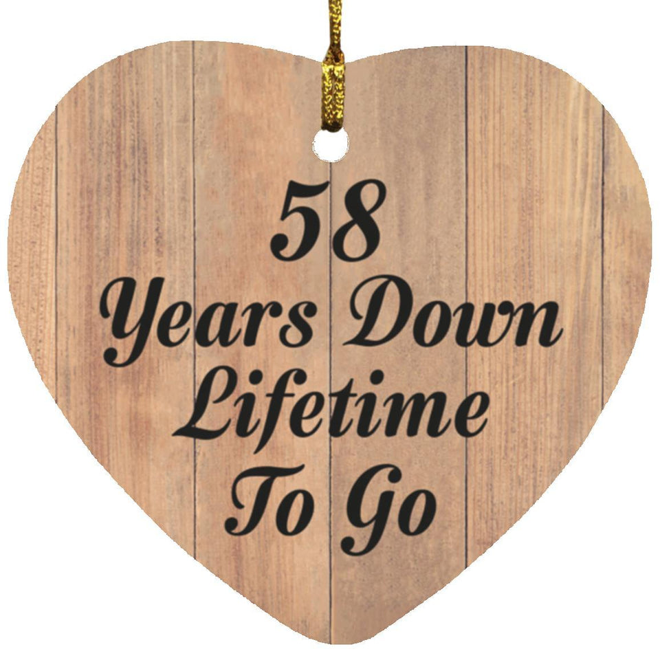 58th Anniversary 58 Years Down Lifetime To Go - Heart Ornament C