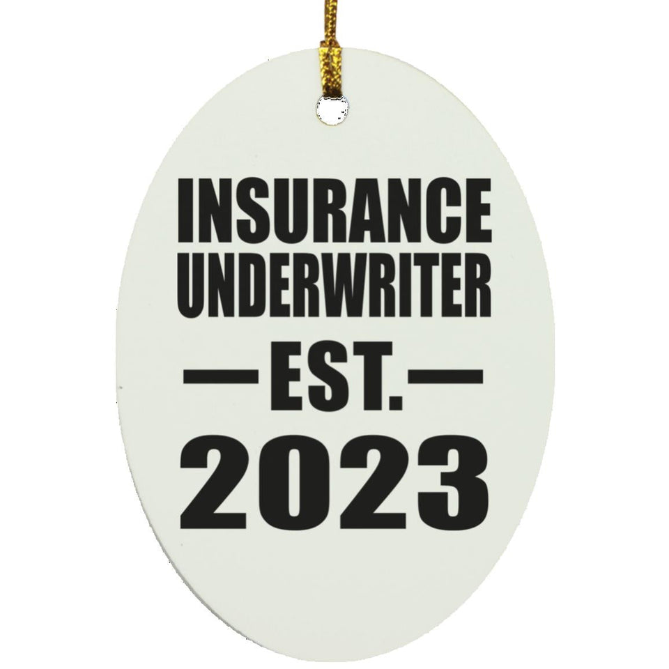 Insurance Underwriter Established EST. 2023 - Oval Ornament