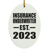 Insurance Underwriter Established EST. 2023 - Oval Ornament