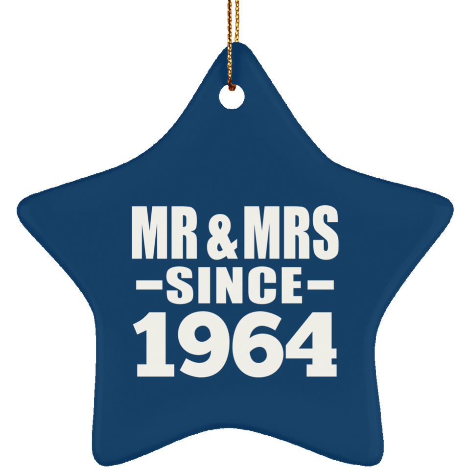 60th Anniversary Mr & Mrs Since 1964 - Star Ornament