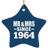 60th Anniversary Mr & Mrs Since 1964 - Star Ornament