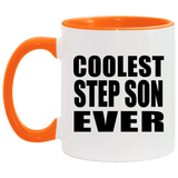 Coolest Step Son Ever - 11oz Accent Mug Orange