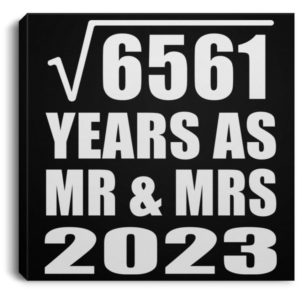 81st Anniversary Square Root of 6561 Years As Mr & Mrs 2023 - Canvas Square