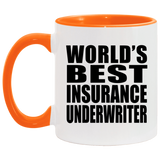World's Best Insurance Underwriter - 11oz Accent Mug Orange