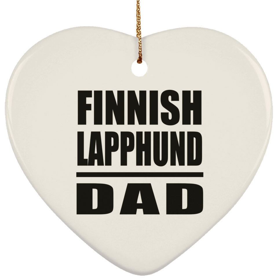 Finnish Lapphund Dad - Heart Ornament