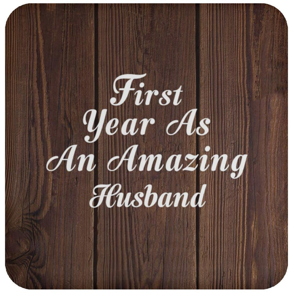 First Year As An Amazing Husband - Drink Coaster D