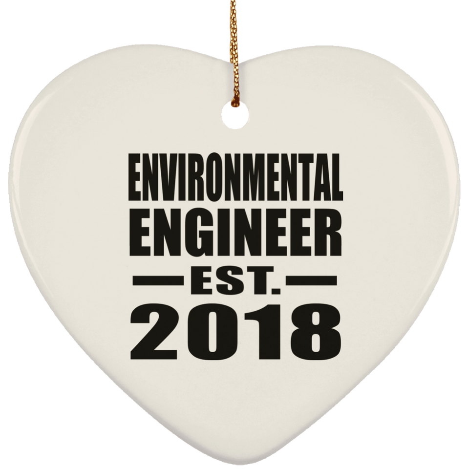 Environmental Engineer Established EST. 2018 - Heart Ornament