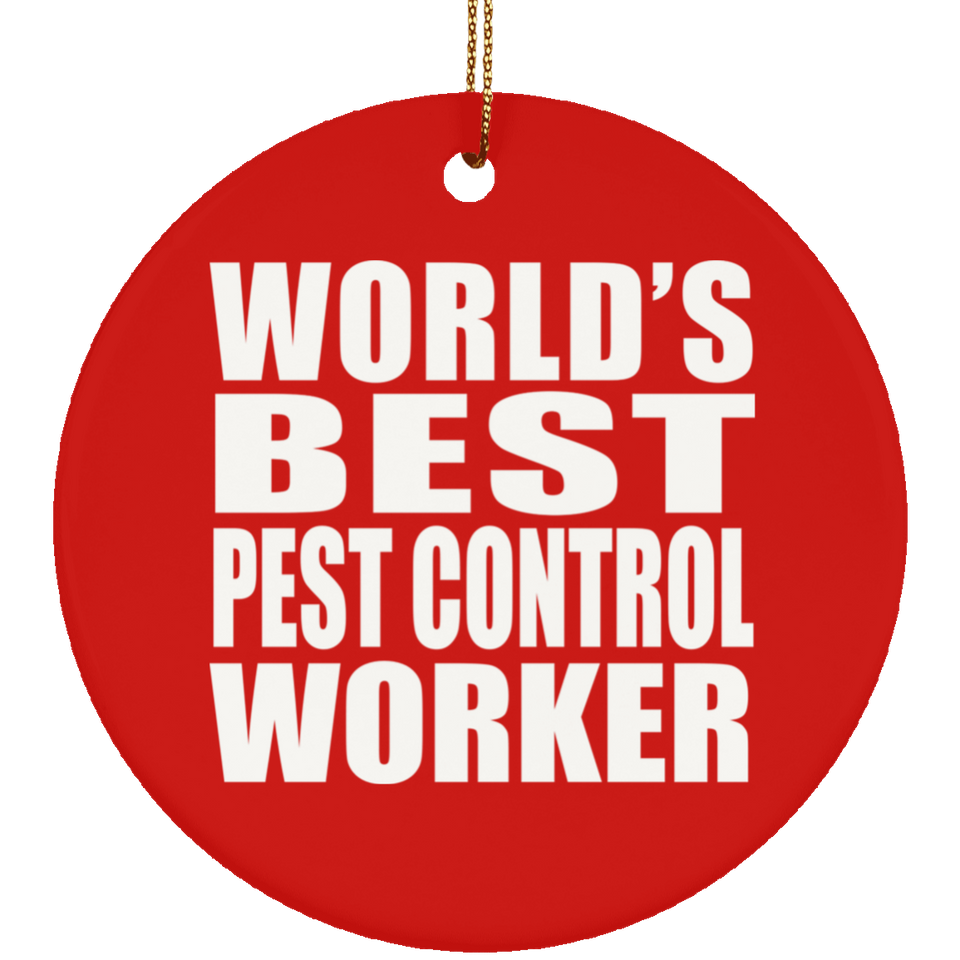 World's Best Pest Control Worker - Circle Ornament