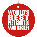 World's Best Pest Control Worker - Circle Ornament