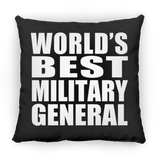 World's Best Military General - Throw Pillow Black
