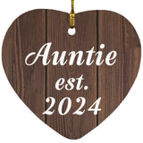 Auntie Established EST. 2024 - Heart Ornament D