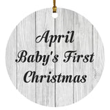April Baby's First Christmas - Circle Ornament F
