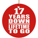 17th Anniversary 17 Years Down Lifetime To Go - Circle Ornament