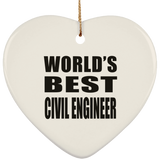World's Best Civil Engineer - Heart Ornament