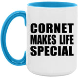 Cornet Makes Life Special - 15oz Accent Mug Blue