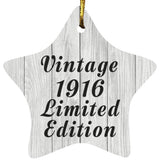 108th Birthday Vintage 1916 Limited Edition - Star Ornament F