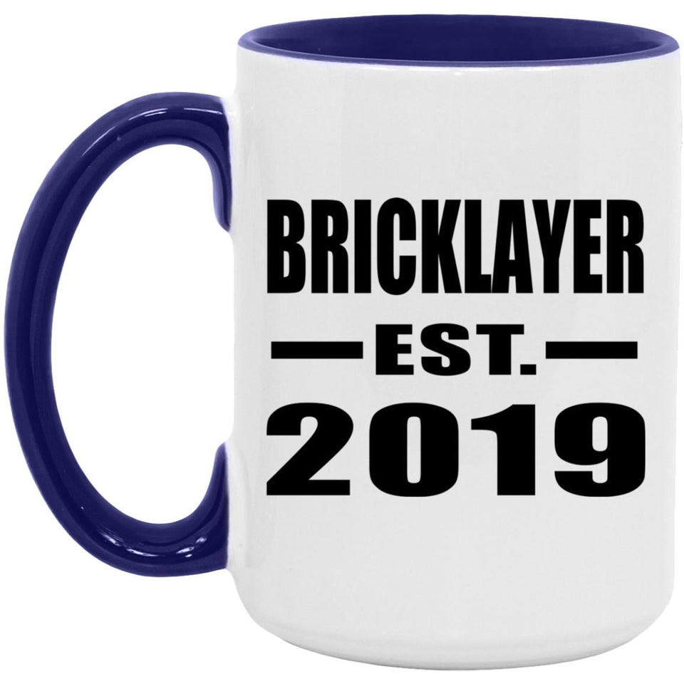 Bricklayer Established EST. 2019 - 15oz Accent Mug Purple