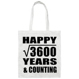 Happy 60th Anniversary Square Root of 3600 Years & Counting - Tote Bag White