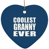 Coolest Granny Ever - Heart Ornament