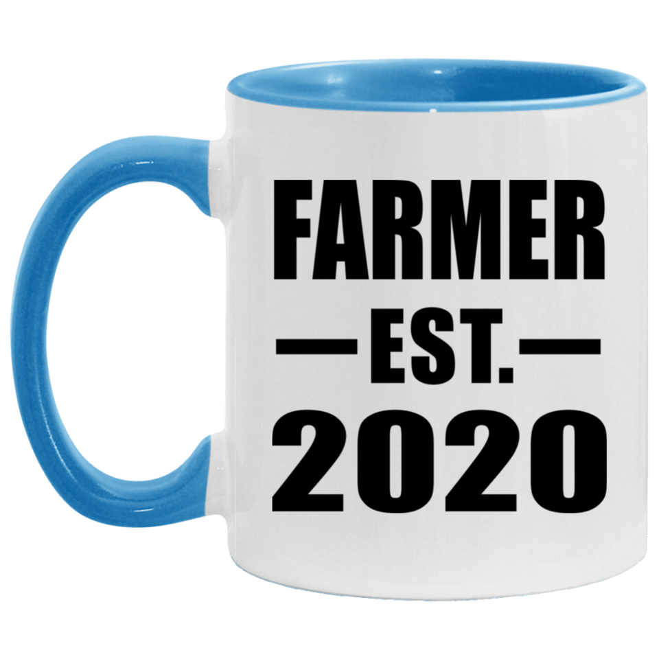 Farmer Established EST. 2020 - 11oz Accent Mug Blue