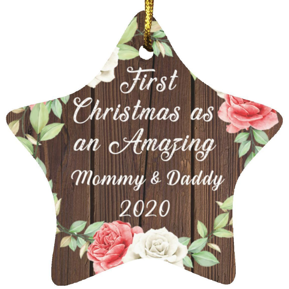 First Christmas As an Amazing Mommy & Daddy 2020 - Star Ornament A