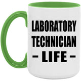 Laboratory Technician Life - 15oz Accent Mug Green