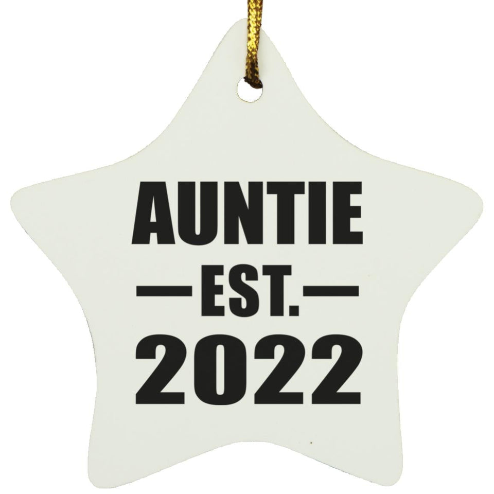 Auntie Established EST. 2022 - Star Ornament