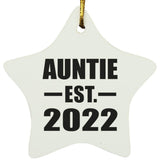 Auntie Established EST. 2022 - Star Ornament