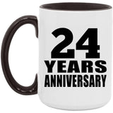24th Anniversary 24 Years - 15oz Accent Mug Black