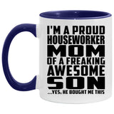 Proud Houseworker Mom Of Awesome Son - 11oz Accent Mug Purple