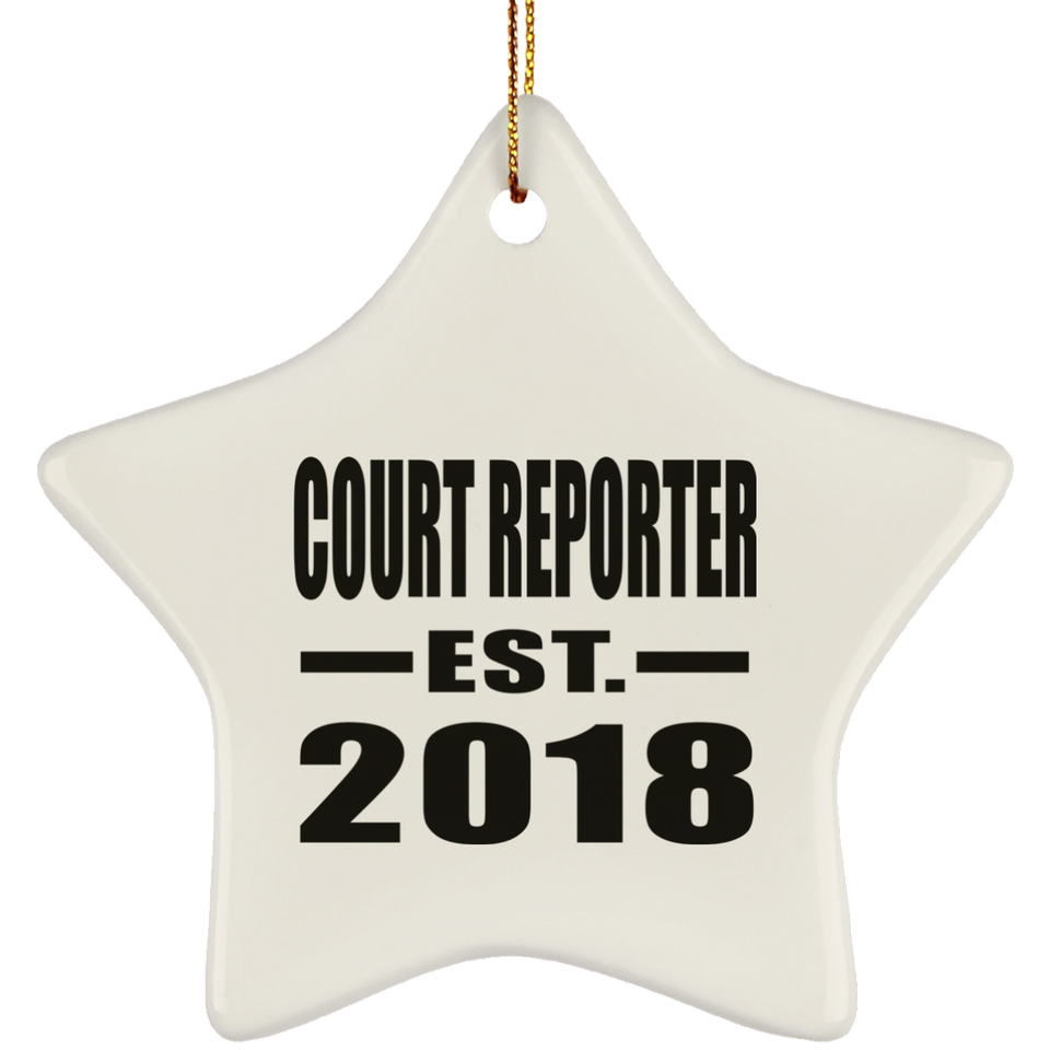 Court Reporter Established EST. 2018 - Star Ornament