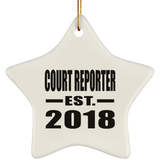Court Reporter Established EST. 2018 - Star Ornament