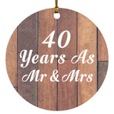 40th Anniversary 40 Years As Mr & Mrs - Circle Ornament E