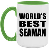 World's Best Seaman - 15oz Accent Mug Green
