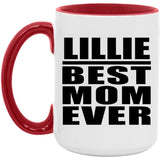 Lillie Best Mom Ever - 15oz Accent Mug Red