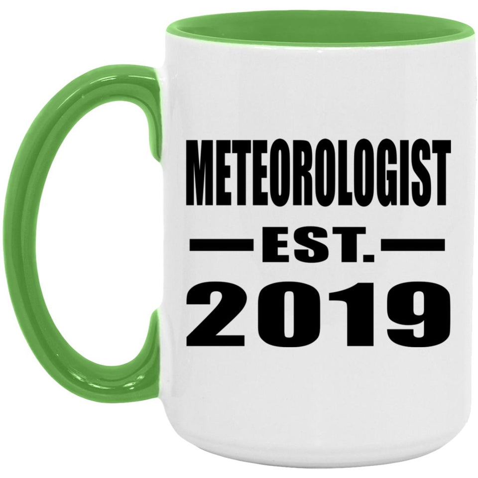 Meteorologist Established EST. 2019 - 15oz Accent Mug Green