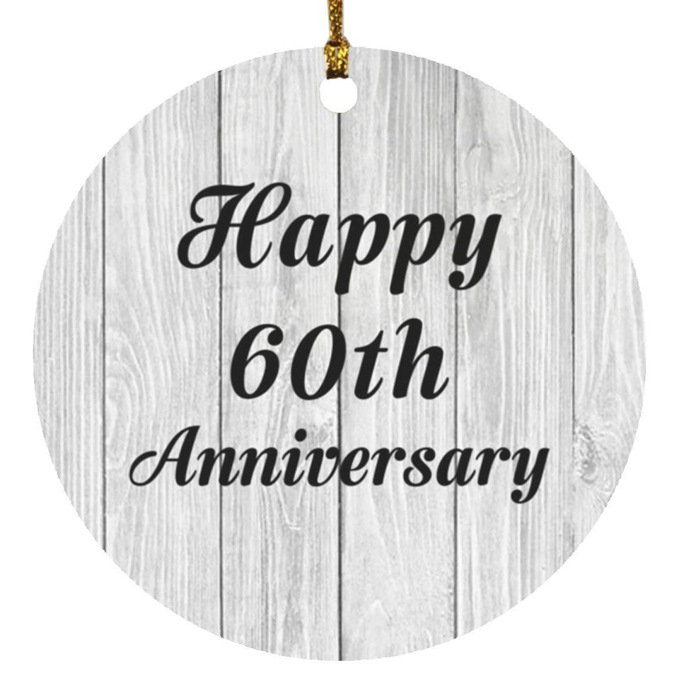 Happy 60th Anniversary - Circle Ornament F
