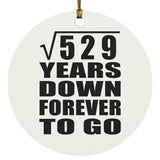 23rd Anniversary Square Root of 529 Years Down Forever To Go - Circle Ornament