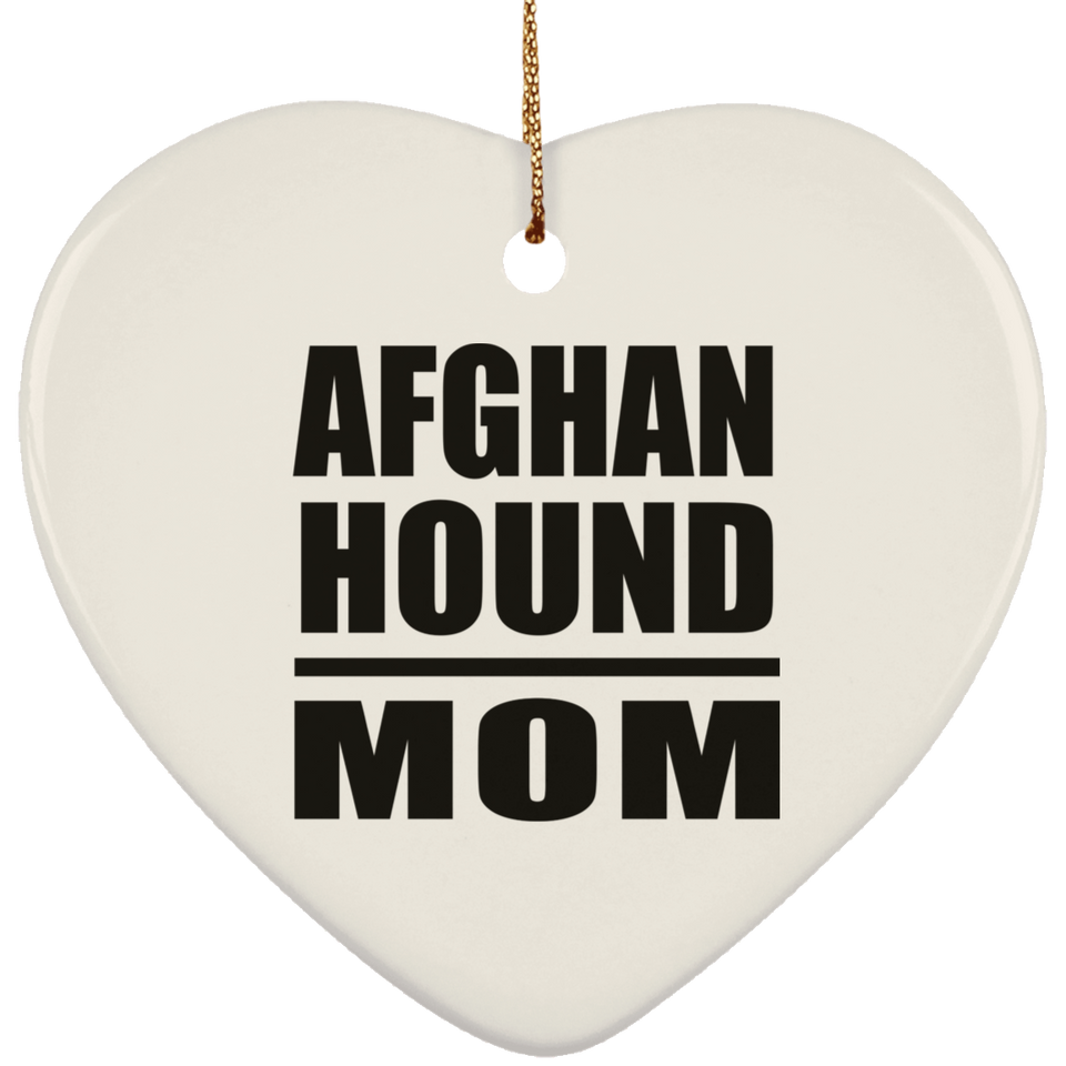Afghan Hound Mom - Heart Ornament
