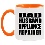 Dad Husband Appliance Repairer - 11oz Accent Mug Orange
