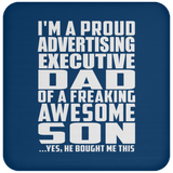 Proud Advertising Executive Dad Of Awesome Son - Drink Coaster