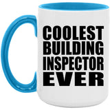 Coolest Building Inspector Ever - 15oz Accent Mug Blue