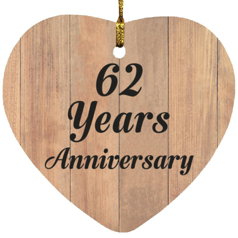 62nd Anniversary 62 Years Anniversary - Heart Ornament C